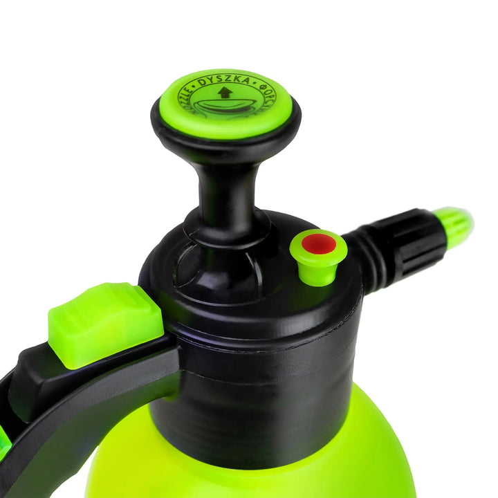 Green and black 2L garden sprayer designed for easy use