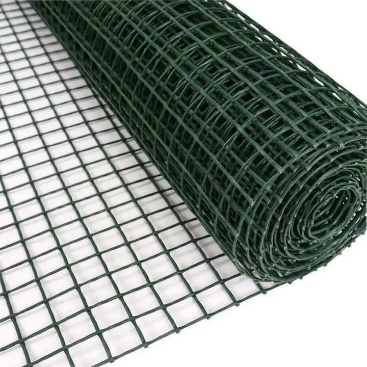 Roll of 1M x 5M plastic mesh garden fencing on a white backdrop